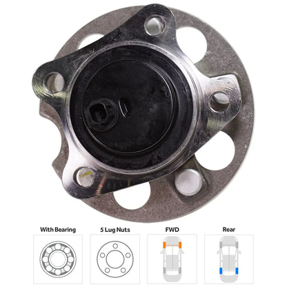 Wheel Hub for Toyota Highlander (2008–2013) Rear Left with Bearing & Sensor