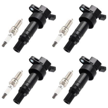 Ignition Coil Set & Iridium Spark Plugs for Hyundai Accent Veloster 2011-2017