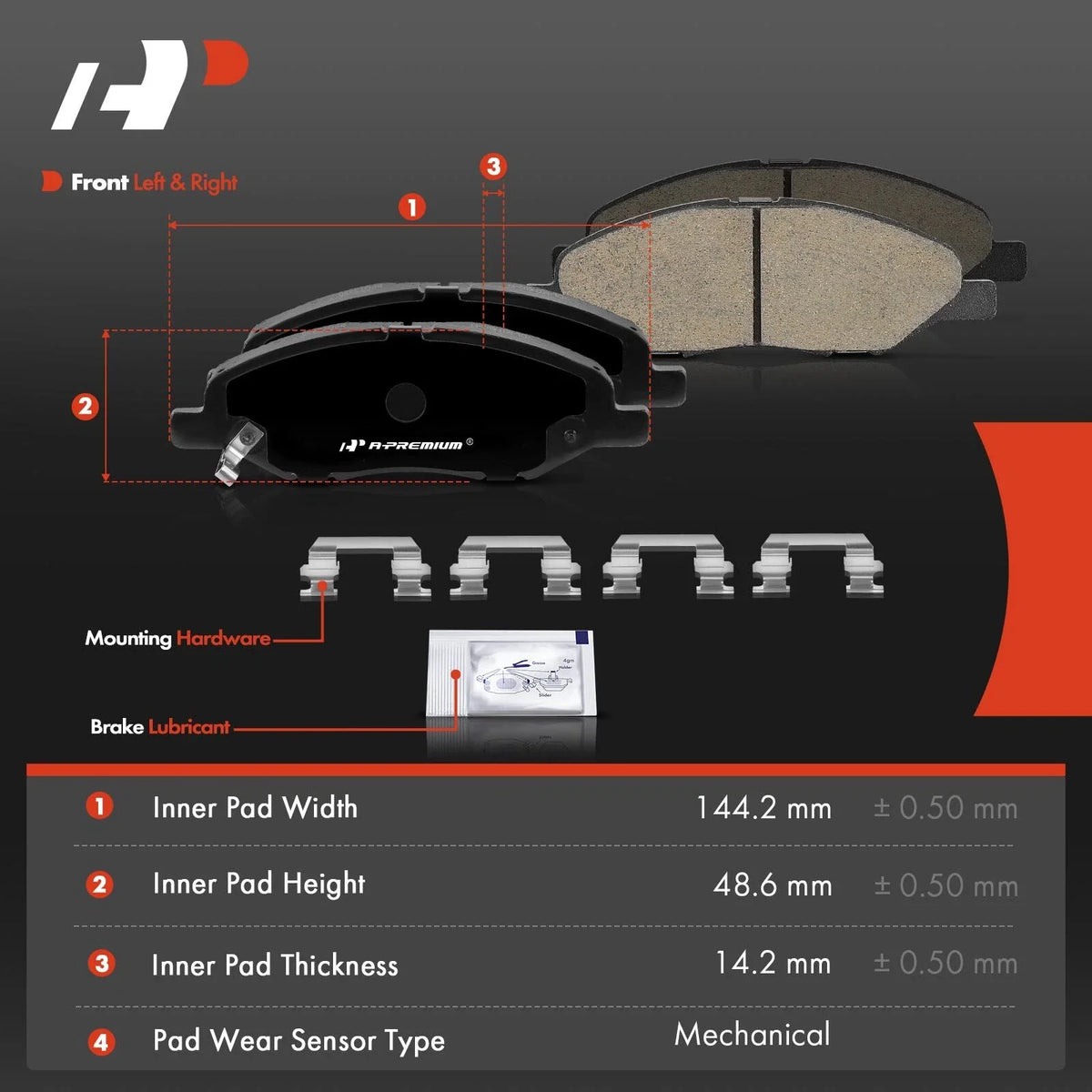 Ceramic Front Brake Pads for Nissan Versa (2008-2011) - 4 Pack