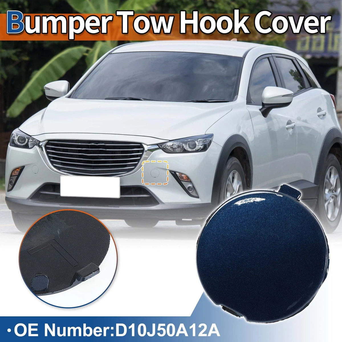 Tow Hook Cover for Mazda (No.D10J50A12A) (2016–2021) Eternal Blue