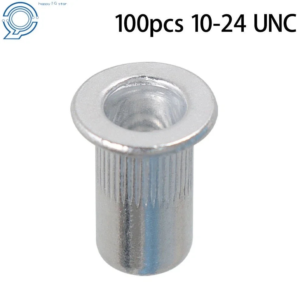 100 Pack Rivet Nut Insert Nutsert for Universal Applications (10-24)