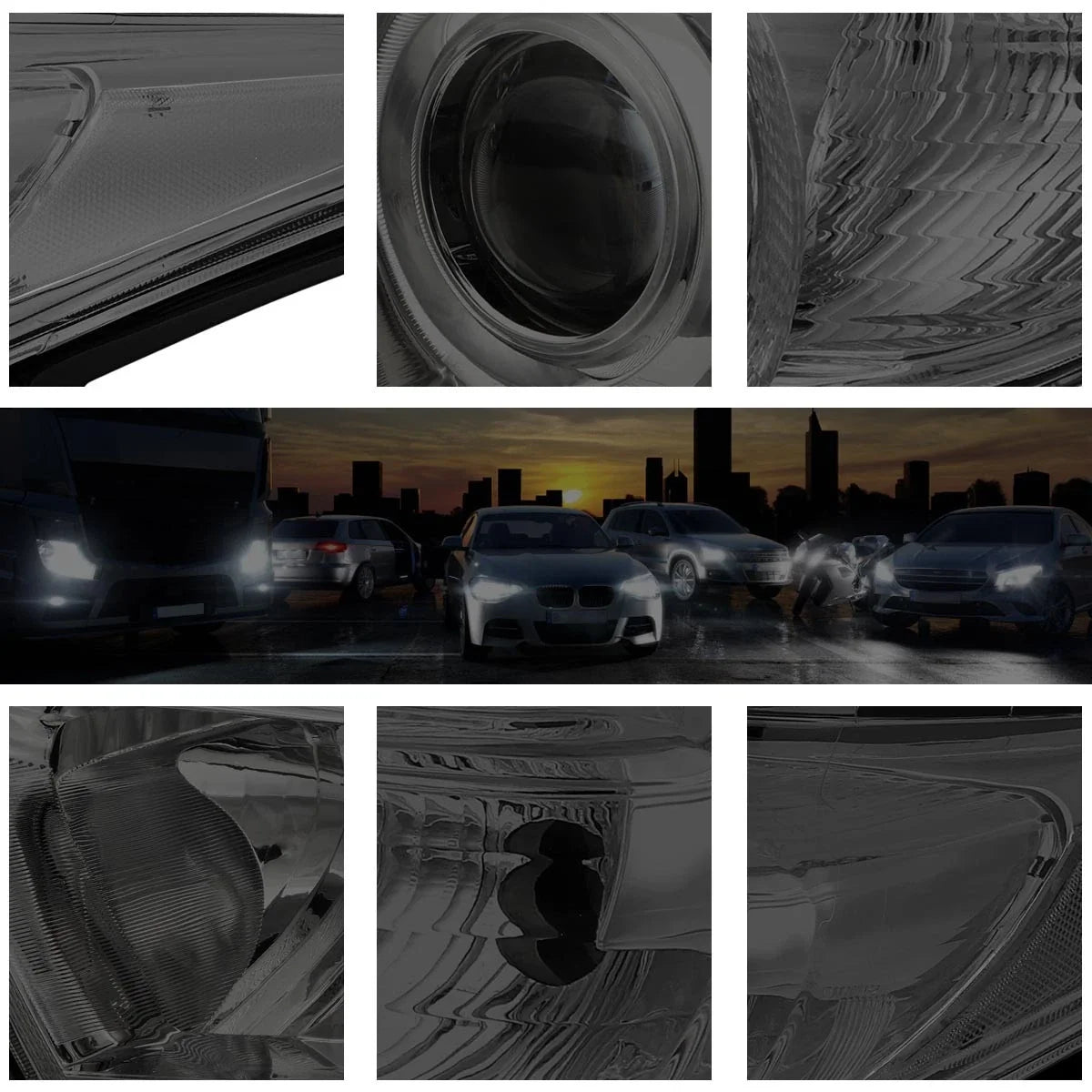 Clear Corner Projector Headlight with Smoked Lens for 2011-2013 Highlander
