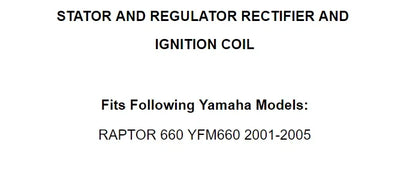 Ignition Coil Rectifier Stator Regulator for Yamaha Raptor 660 (2001-2005)