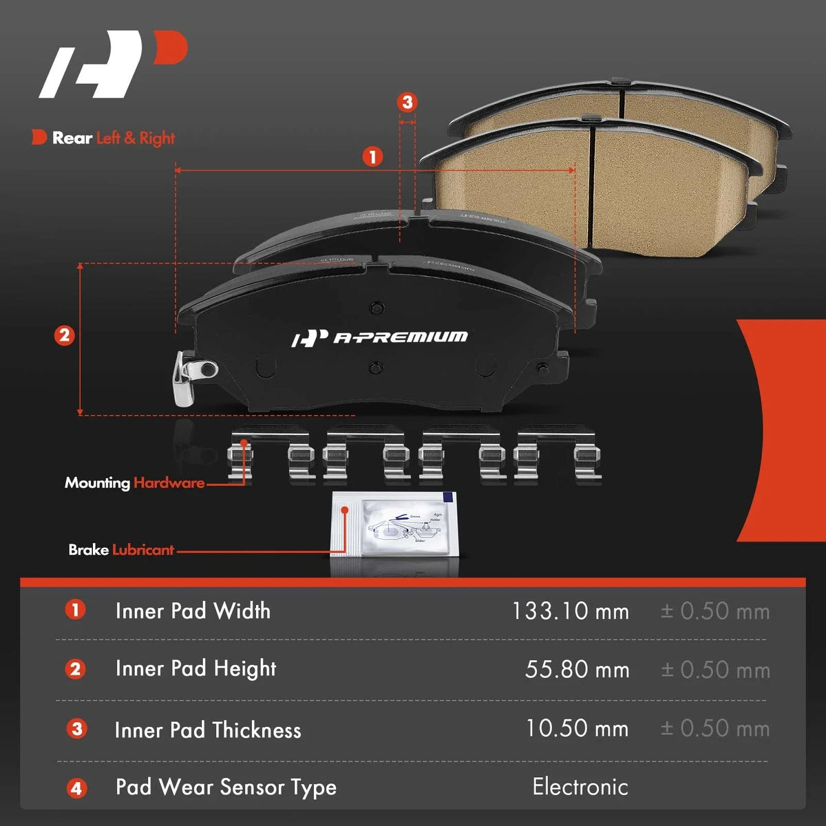 Ceramic Front Brake Pads Set for Kia Amanti 2004-2006 / Hyundai XG350 2003-2005