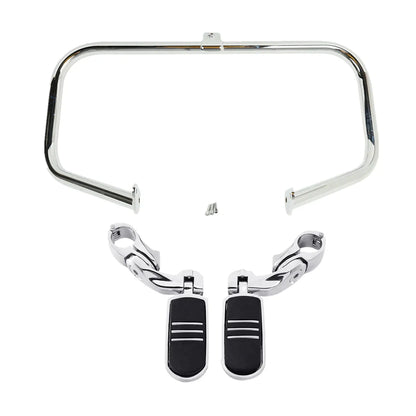 Chrome/Black Engine Guard Crash Bar for Harley Touring FL (1997–2008)