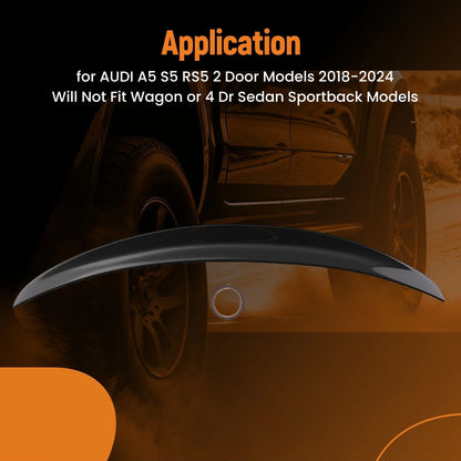 Carbon Fiber Rear Trunk Spoiler for Audi A5 S5 RS5 (2018–2024)