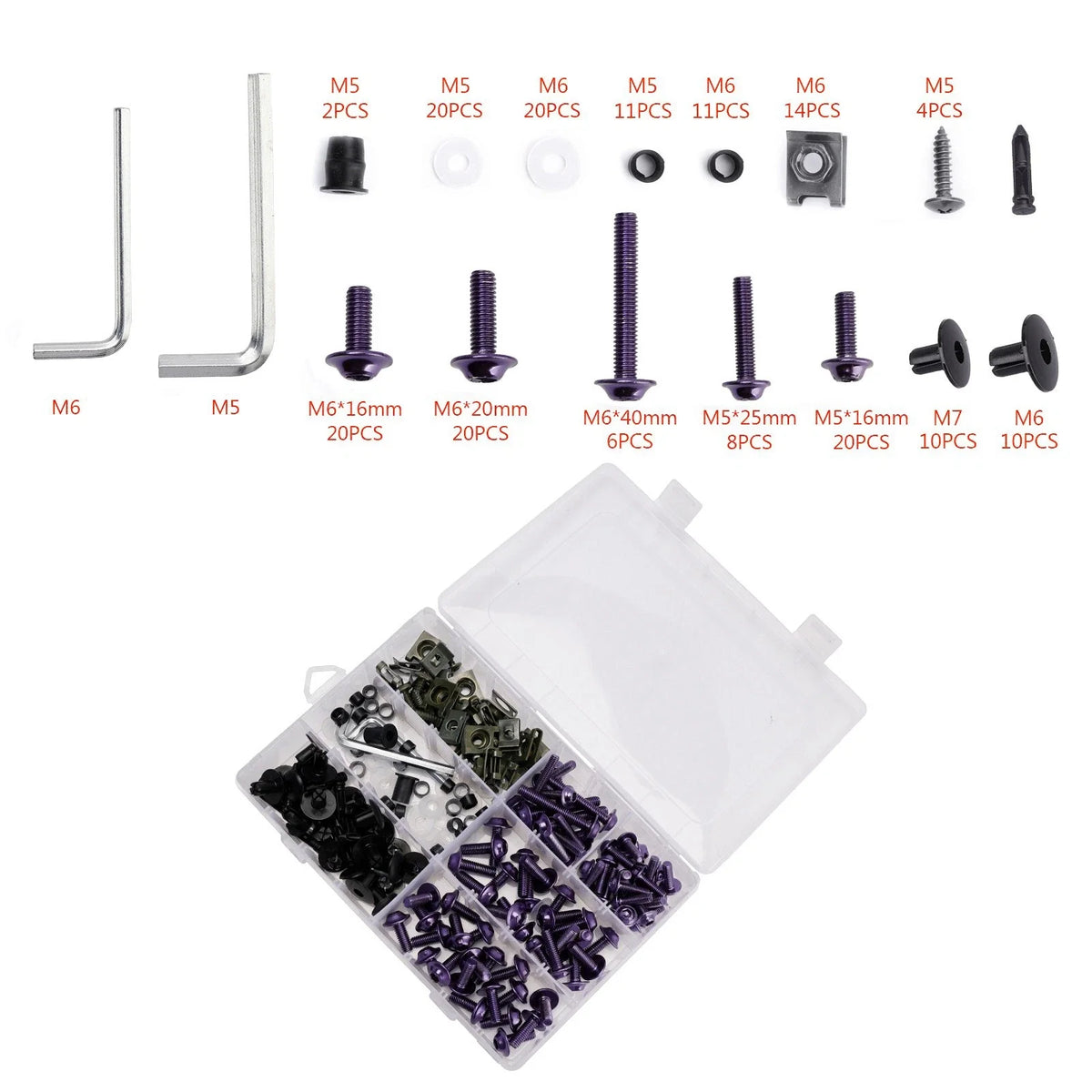 4-Piece M6 Screws and Clips Set for Toyota Hilux N70 2005-2015