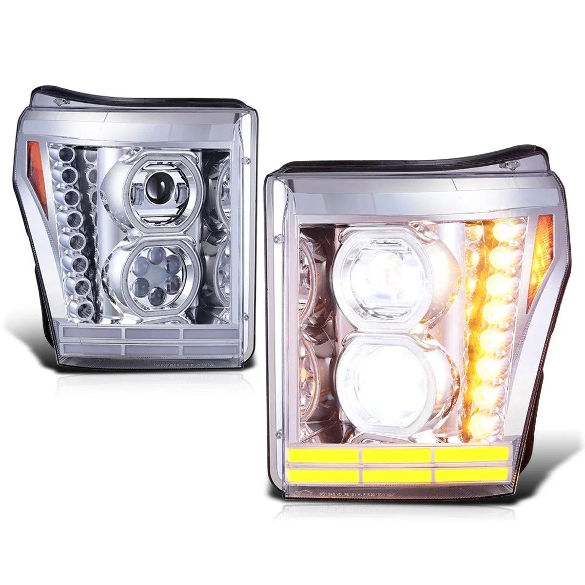 Full LED Sequential Signal Projector Headlights for Ford F250 Super Duty (2011–2016)