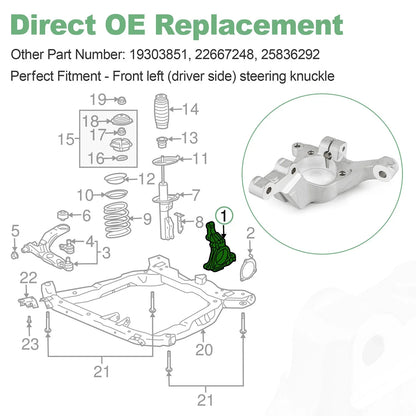 Front Driver Side Steering Knuckle for Chevrolet Pontiac 19303851