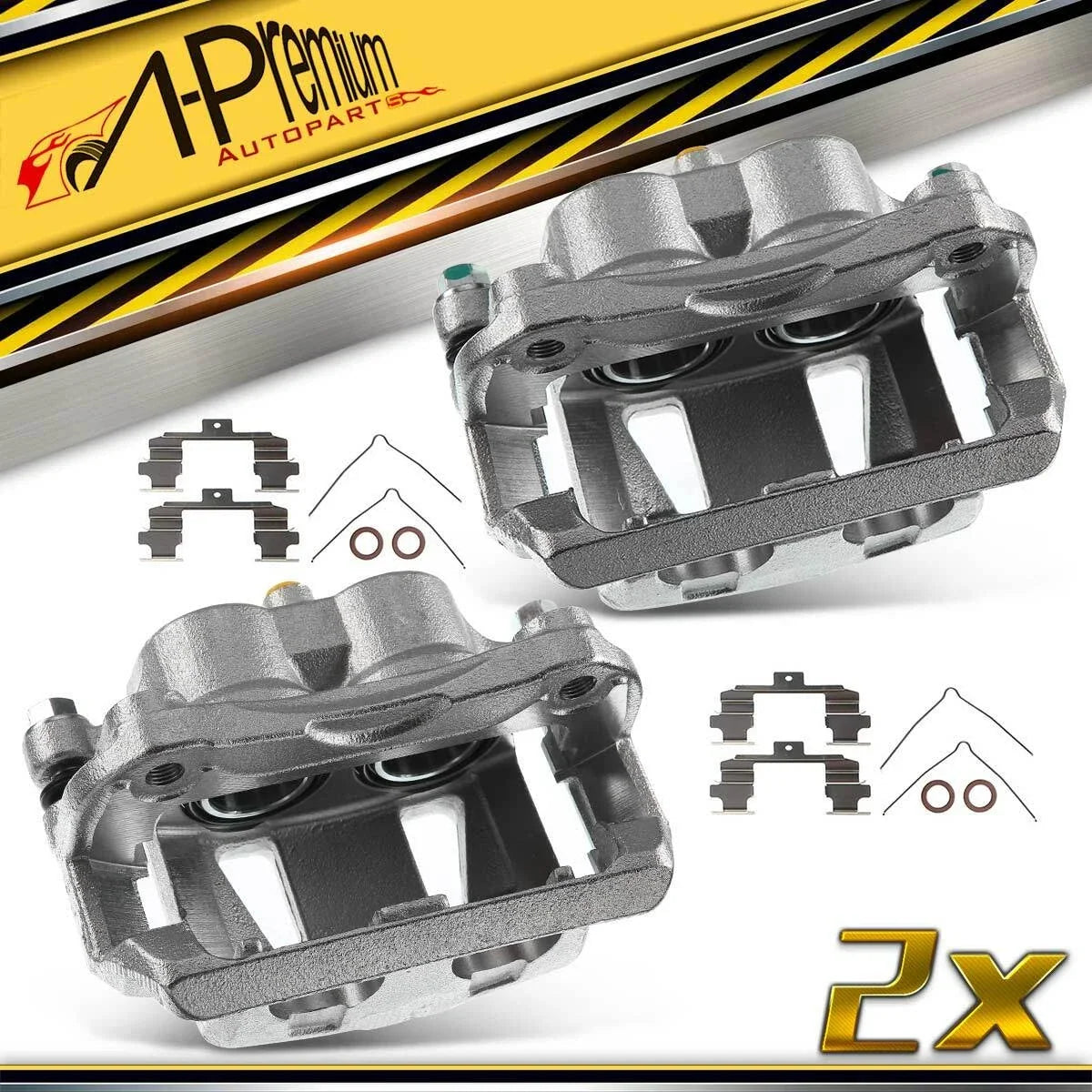 2X Front Disc Brake Caliper with Bracket for Nissan Quest (2004–2017)