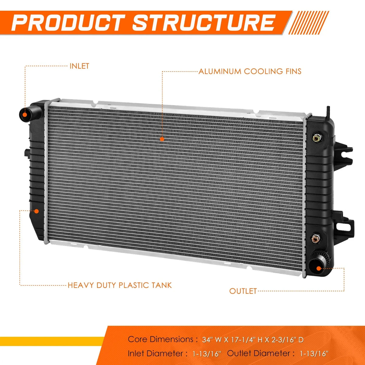 Radiator Aluminum OE Style for Express/Savana 2500-4500 (2006-2022)