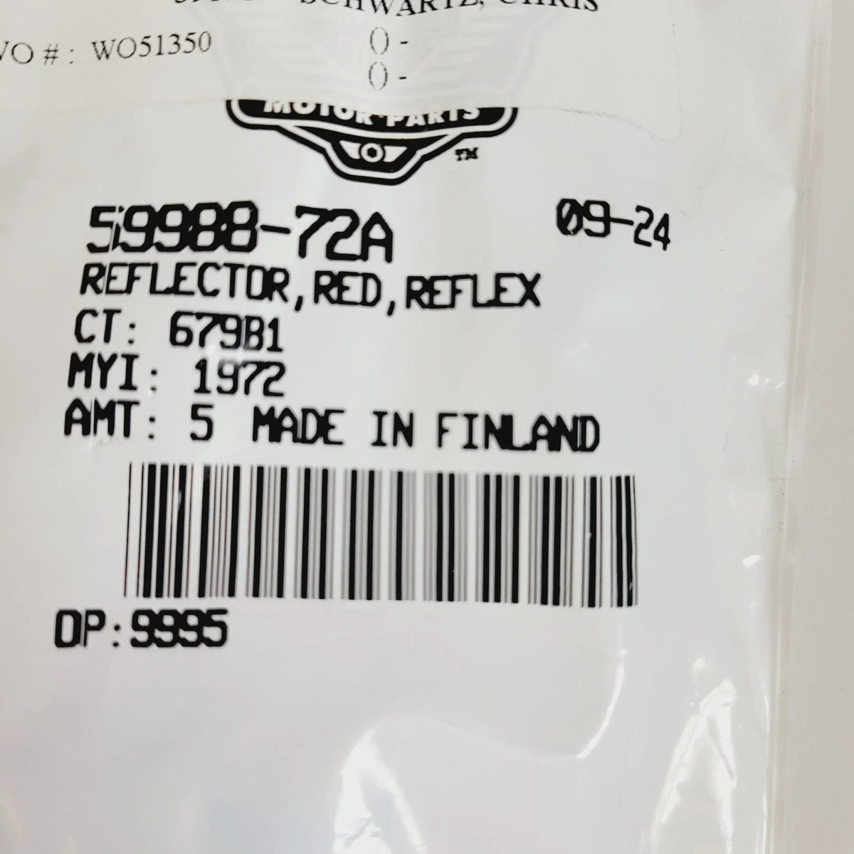 Red Reflectors 5-Pack for Harley-Davidson License Plate (59988-72A)