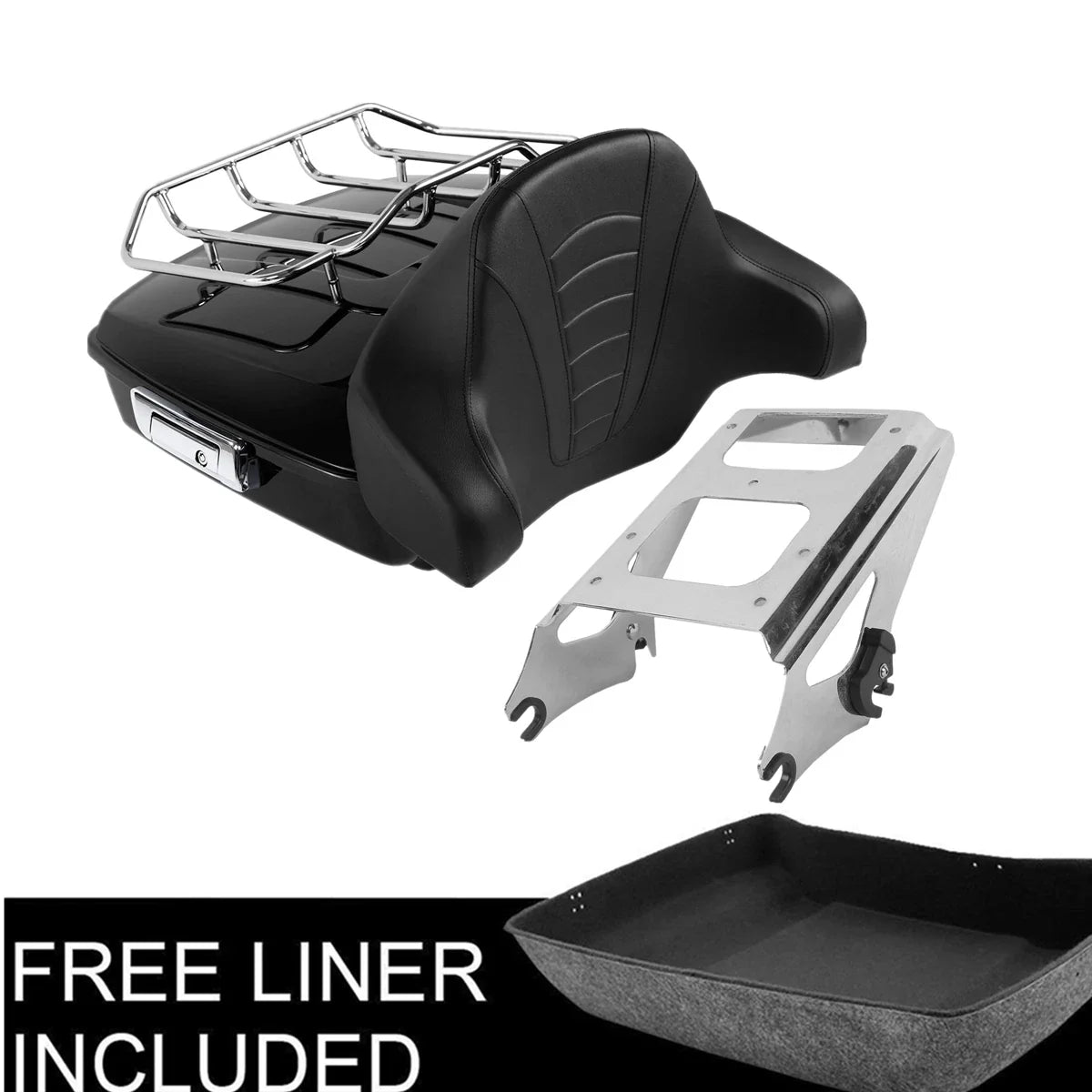 Chopped Trunk Backrest Rack Mount for Touring Harley 2009-2013