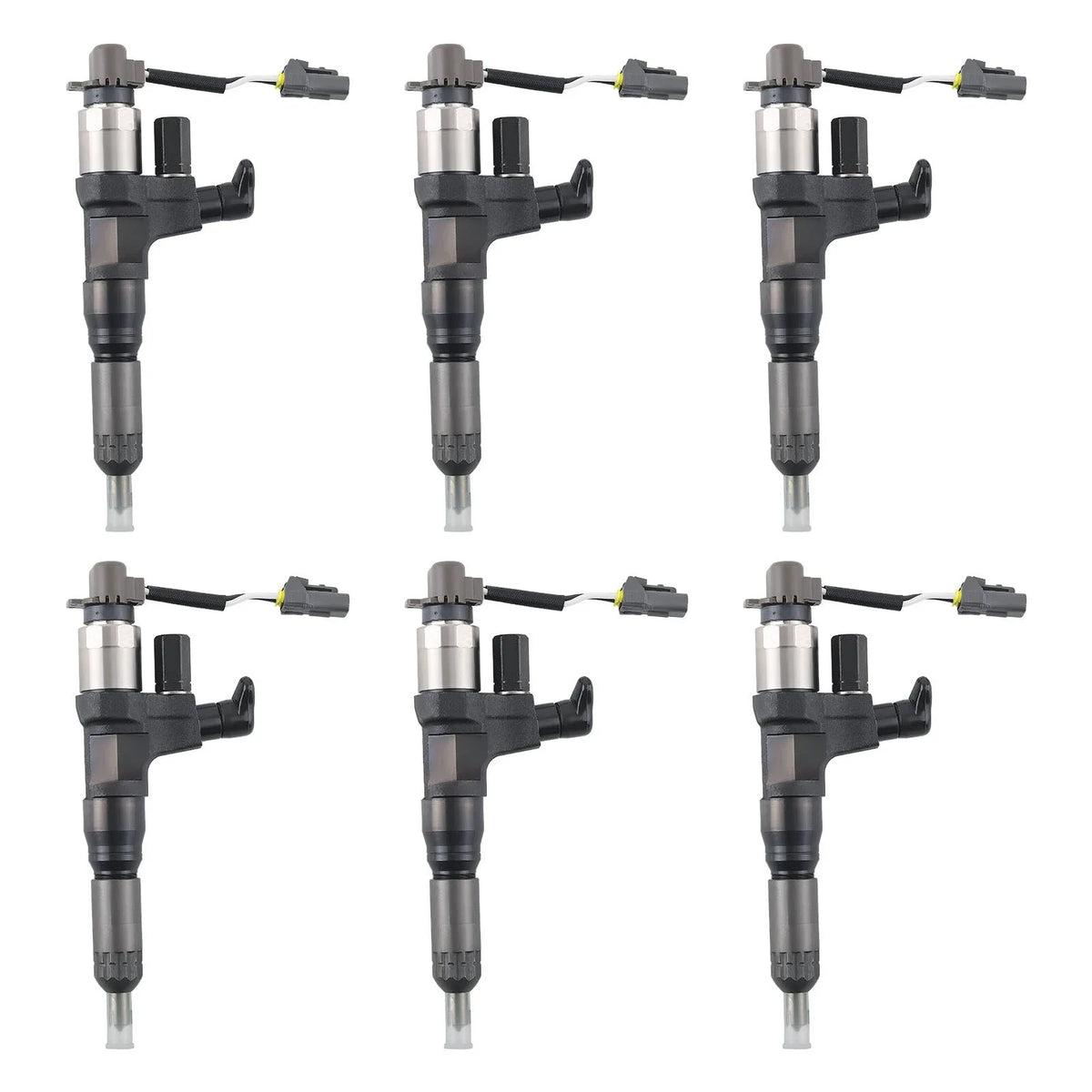 6 Diesel Fuel Injectors for Hino J08E (SK350-8, SK200-8, SK210-8, SK250-8, SK330-8)