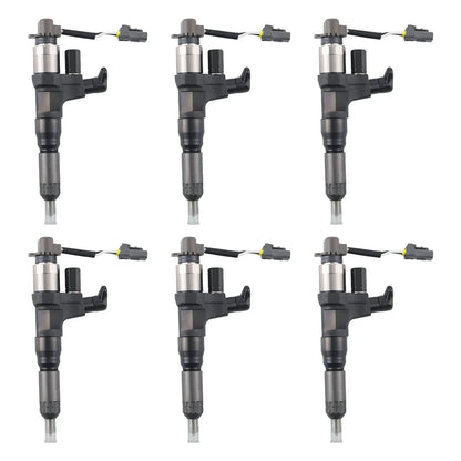 6 Diesel Fuel Injectors for Hino J08E (SK350-8, SK200-8, SK210-8, SK250-8, SK330-8)