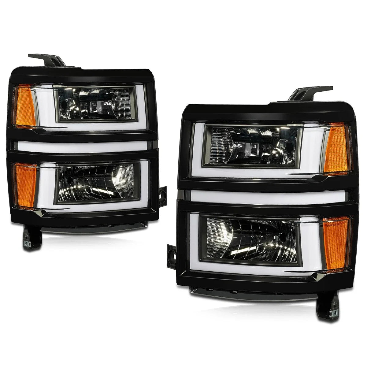 U-Shape LED DRL Sequential Turn Headlights for Silverado 1500 (2014–2015)