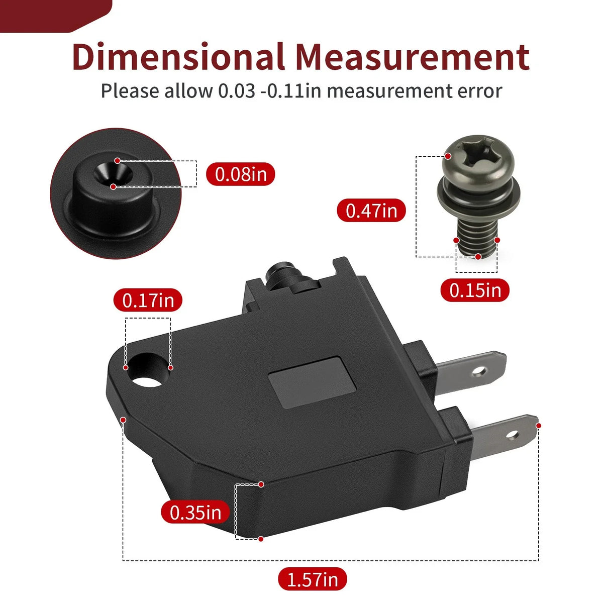 Brake Stop Light Switch & Bolt for Yamaha MT-07/MT-09 2018 to 2024