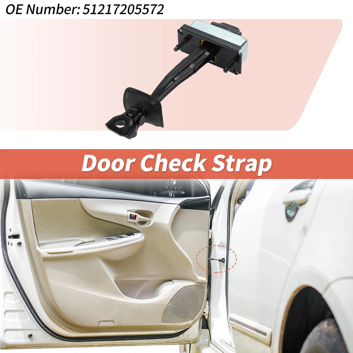 Front Door Check Strap for BMW X4 (2015–2018) No.51217205572