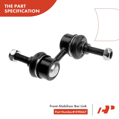 4-Piece Front Tie Rod Ends Sway Bar Link for Honda Civic 1999-2000