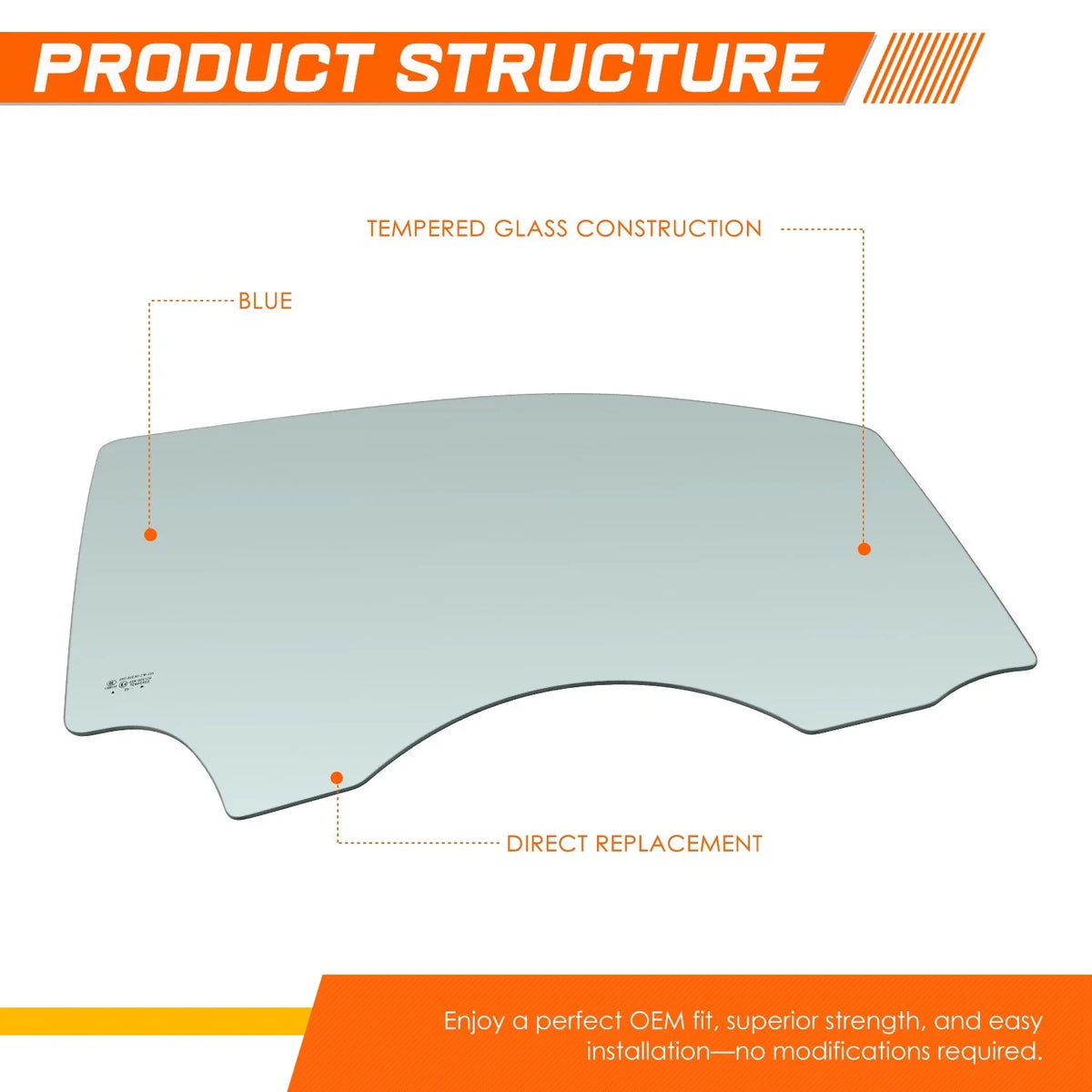Front Passenger Right Door Window Glass for Ram 1500 (2019–2026)