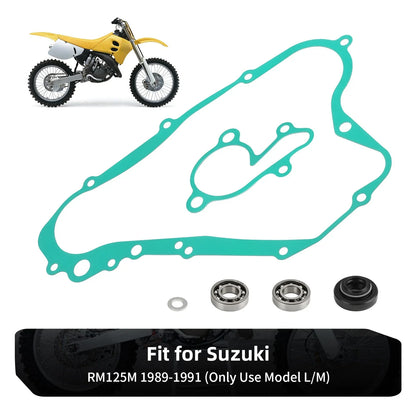 Water Pump Seals & Clutch Cover Gasket for Suzuki RM125M (1989–1991) 17461-03B00