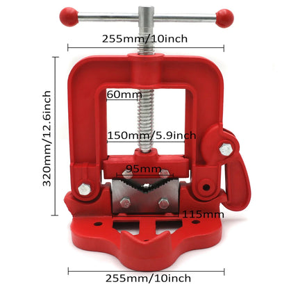 Heavy Duty Cast Iron Hinged Pipe Vise for 3-12cm Tubes