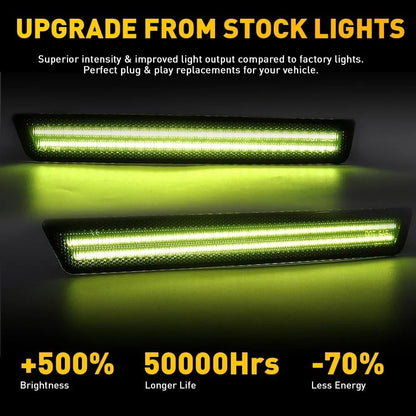 4X Green LED Side Marker Lights Kit for Dodge Challenger 2015-2022