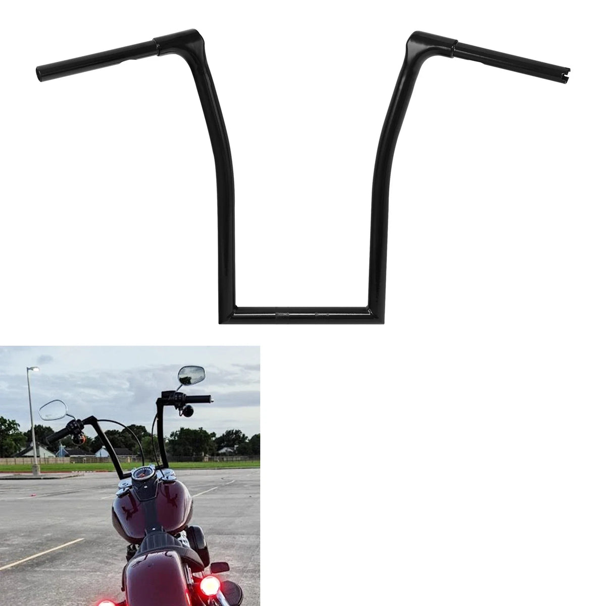 19" Rise Ape Hanger Handlebar for Harley Road King (2014–2024), Fat Boy (2018–2024)