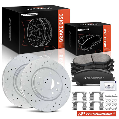 Drilled Brake Rotor and Pad Set for Nissan Rogue (2014–2020)