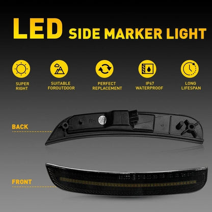 2X White Side LED Marker Light Front Lamps for Chrysler 300 (2015–2023)