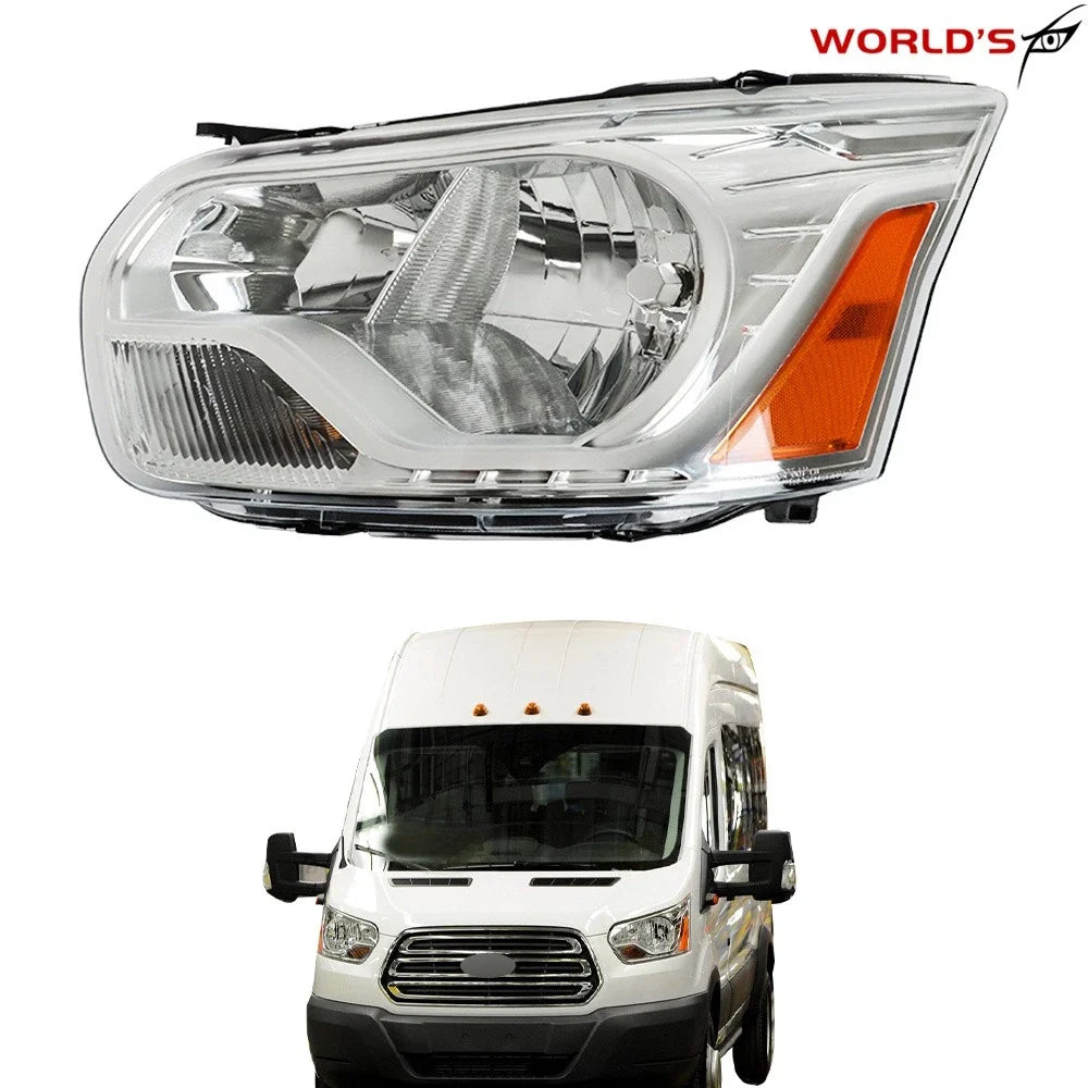 Halogen Headlight for Ford Transit 2015–2021 Left Side Clear Lens