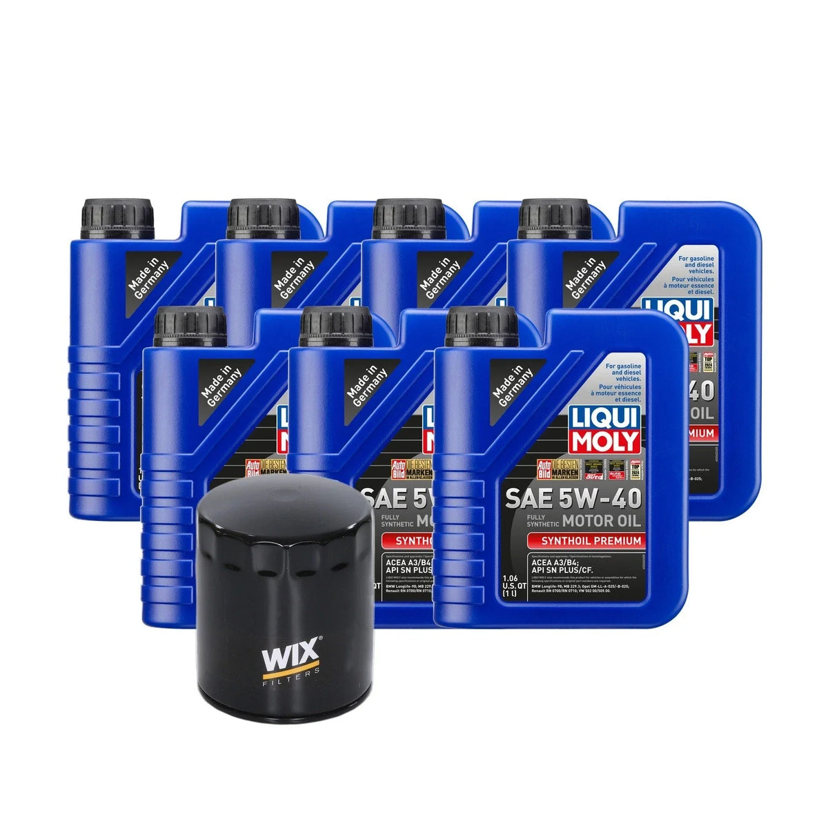 SAE 5W-40 Liqui Moly Synthoil 7L Oil Change Kit for Audi V6 1997-2005