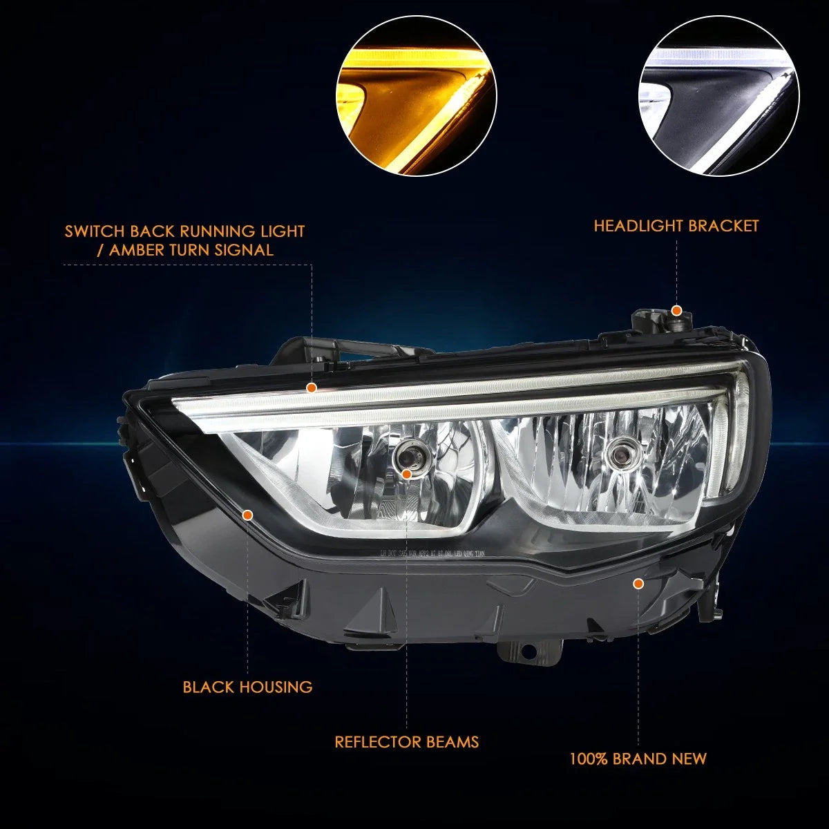Left Turn Signal Headlight with LED DRL for Regal Sportback/Tourx 2018-2020