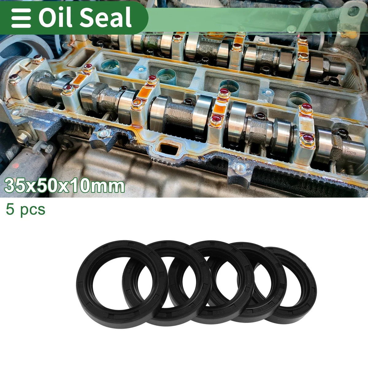 Oil Seal   - NBR Rubber 35x50x10mm Black