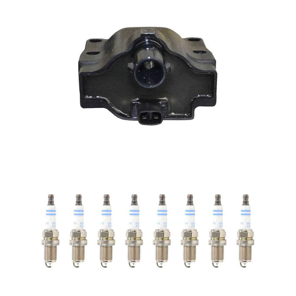 Set of 8 Hitachi Ignition Coils & Bosch Double Platinum Spark Plugs for LS400 (1990–2000)