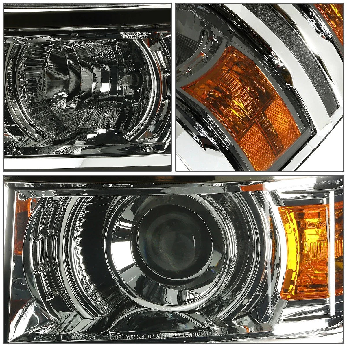 Smoked Housing Amber Corner Projector Headlight for Silverado (2014–2015)