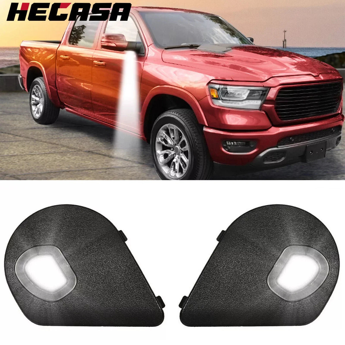 LED Side Mirror Puddle Light (2010–2019) for Dodge Ram 1500 2500 3500 4500 5500