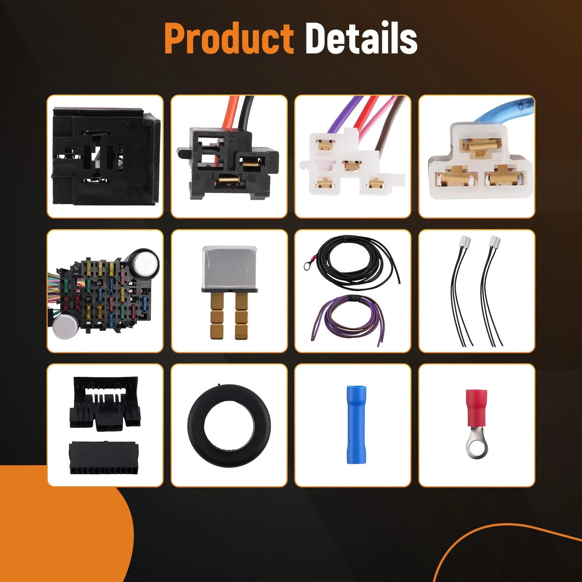 Connector Kit with 21 Circuits Wiring Harness & 17 Fuses for GMC Chevy