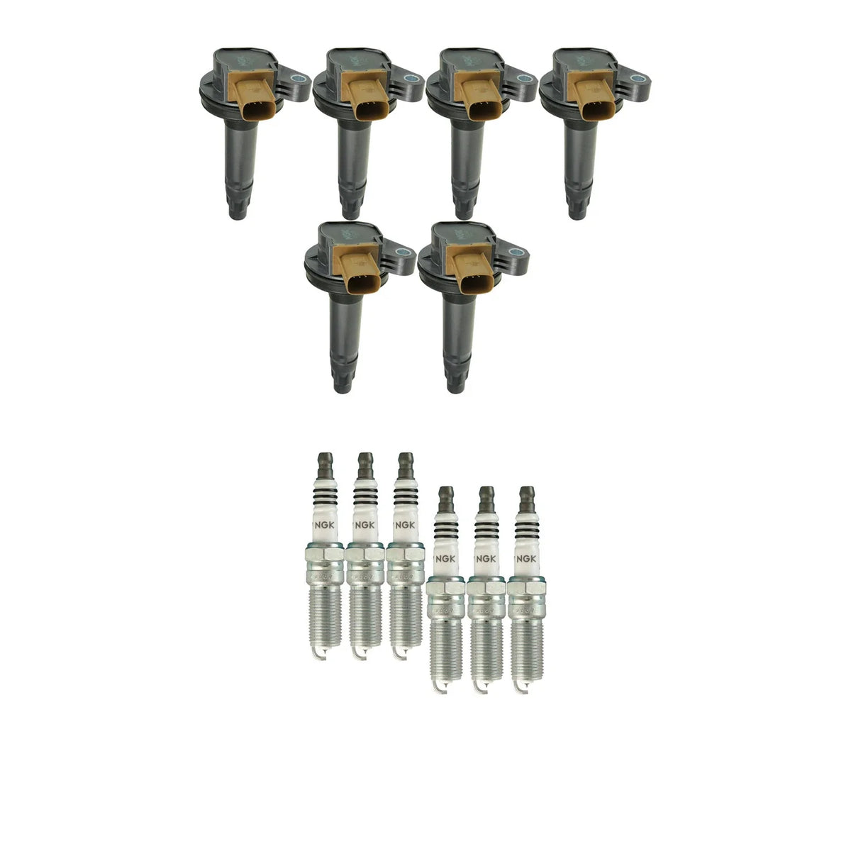 Set of 6 NGK Ignition Coils & Iridium Spark Plugs for Ford Flex Navigator Taurus (2009–2019)