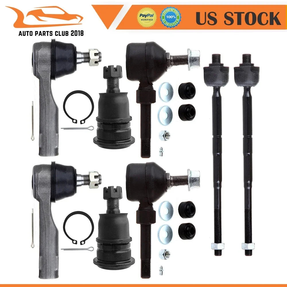 Set of 8 Front Ball Joints Tie Rods Sway Bar Links for Nissan Sentra (2002–2006)