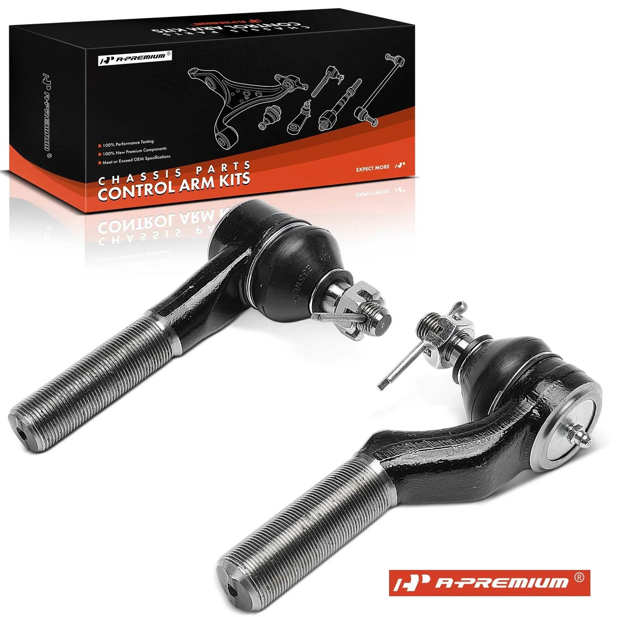 2X Front Outer Tie Rod End for Ford E-250 E-350 (2003–2006)