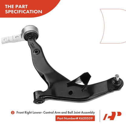Control Arm Ball Joint & Sway Bar Set of 6 for Nissan Murano 2003-2007