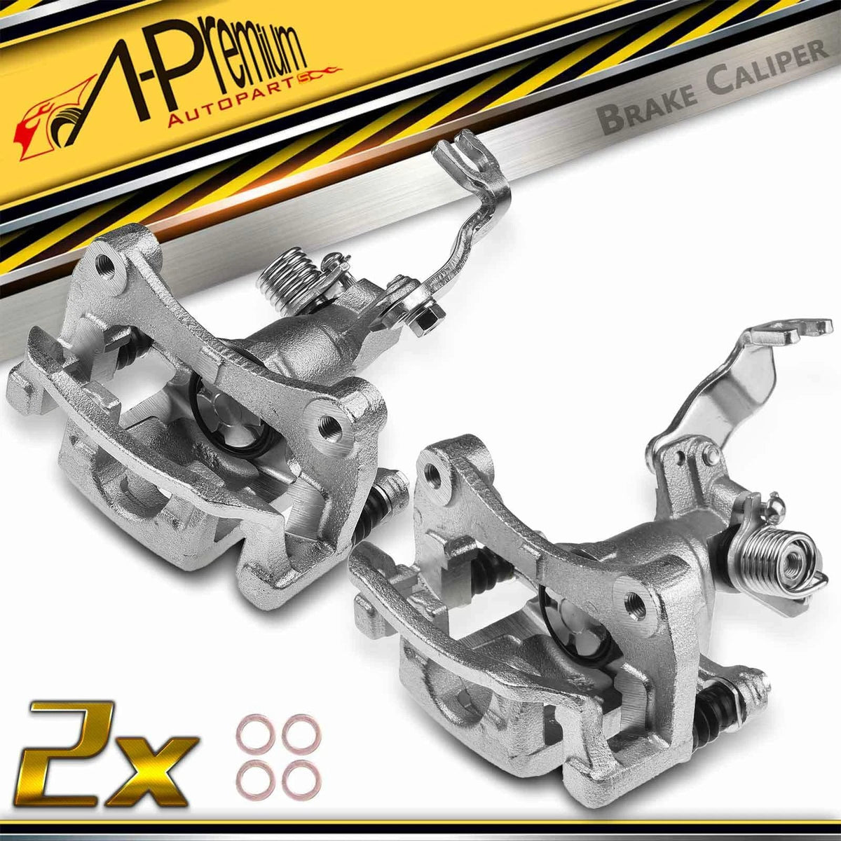 2X Rear Disc Brake Caliper w/ Bracket for Nissan Sentra (2007–2012)