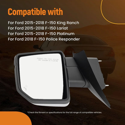 Power Side View Mirror RH Heated for Ford F-150 (2015–2020) FL3Z17682NB