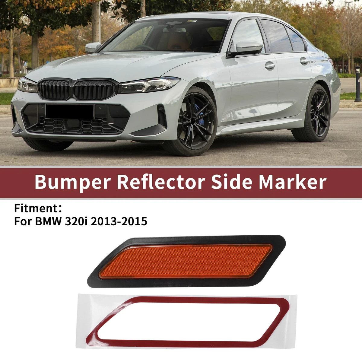 1 Pc Driver Side Bumper Reflector No. 63147274521 for BMW 320i (2013–2015)