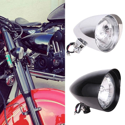 Tri-Bar Bullet Headlight for Dyna Softail Harley Chopper