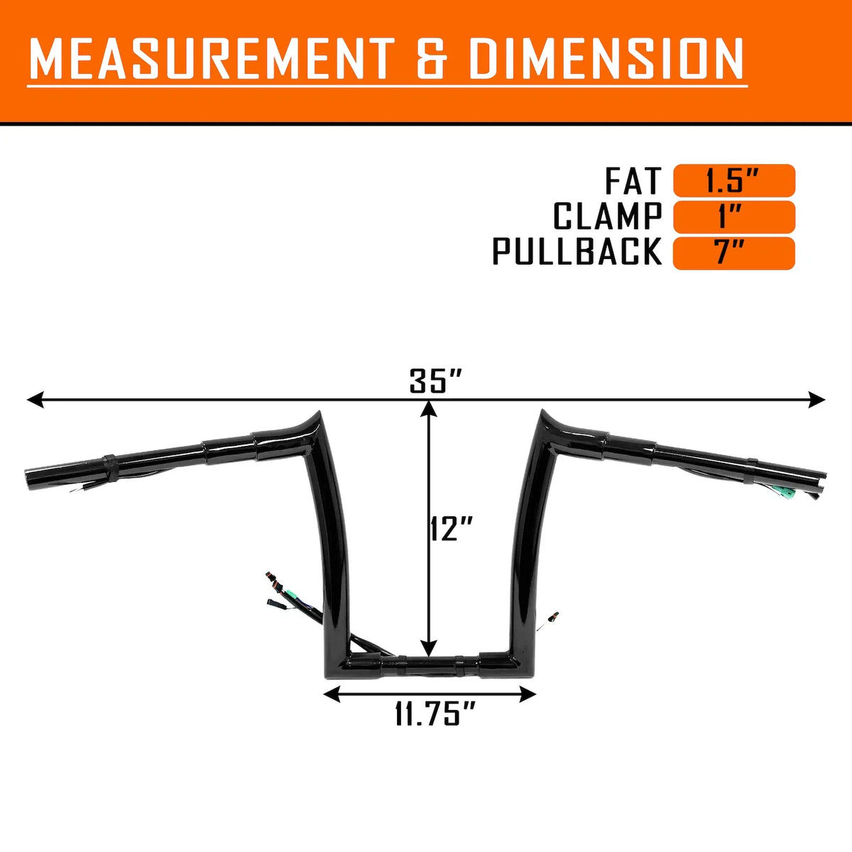 12" Pre-wired Handlebar for Harley Road King FLHR FLHRC (2014–2015)