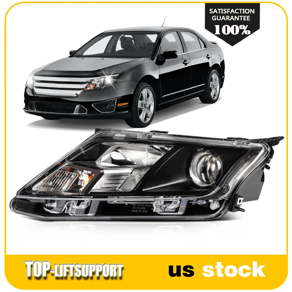 Left Driver Side Headlight Assembly for Ford Fusion (2010–2012)