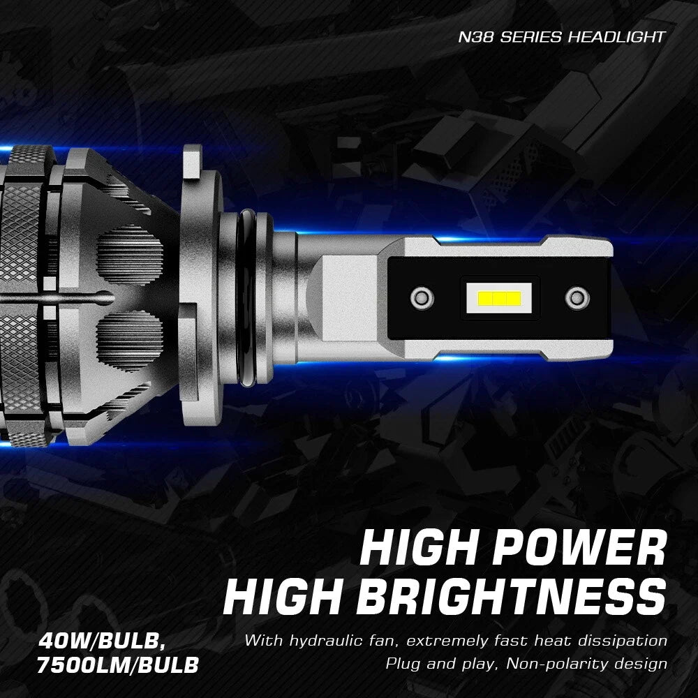 NOVSIGHT 9006 HB4 LED Headlight Bulbs (2 Pack) 15000LM 6500K
