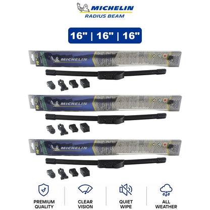 3-Pack Michelin Radius Beam Wiper Blades for 1978-1981 Ford